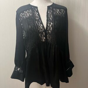 Rebecca Taylor Black Lace Blouse
